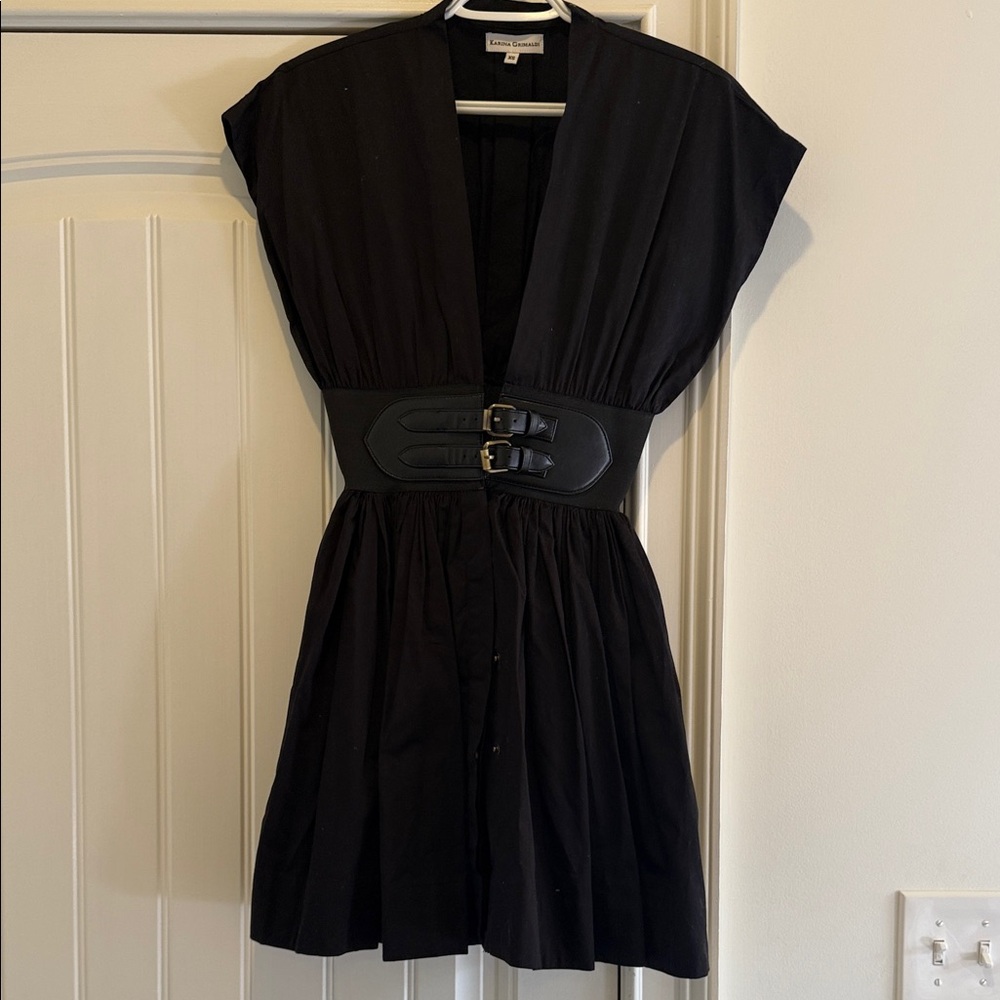 Black Mini Dress with Belt